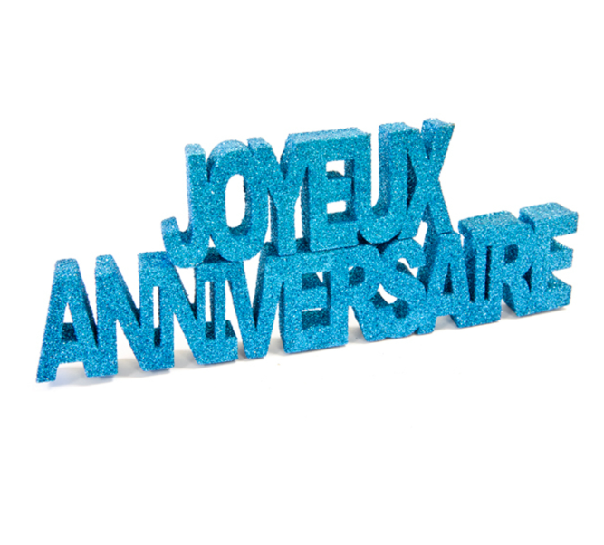 Décoration table Joyeux anniversaire turquoise