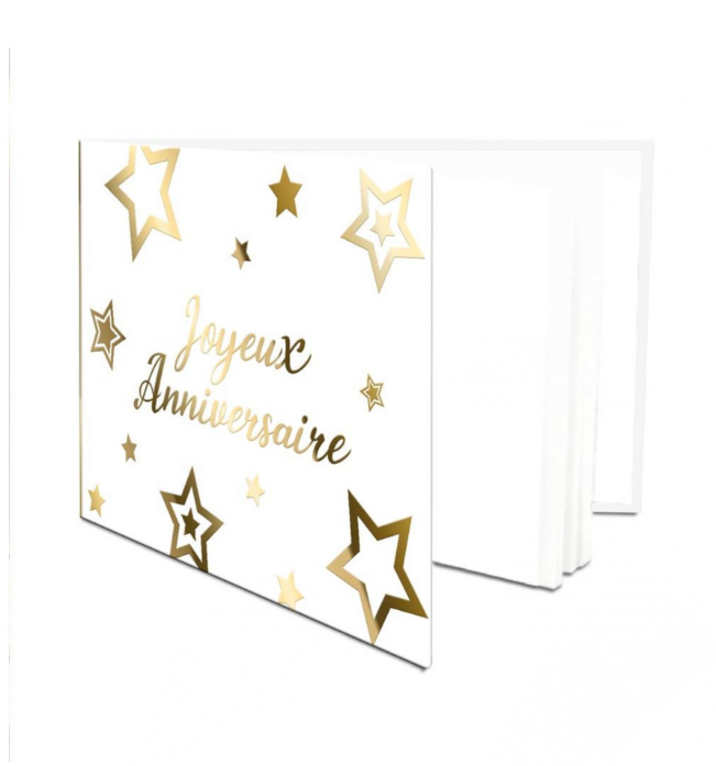 Livre d'or anniversaire doré et blanc