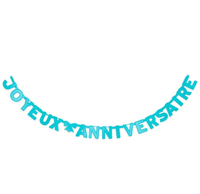 Guirlande Joyeux Anniversaire bleue 280 cm