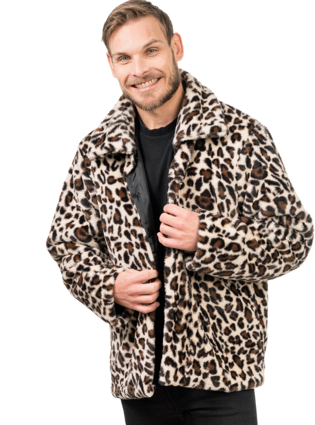 Manteau en fausse fourrure léopard adulte