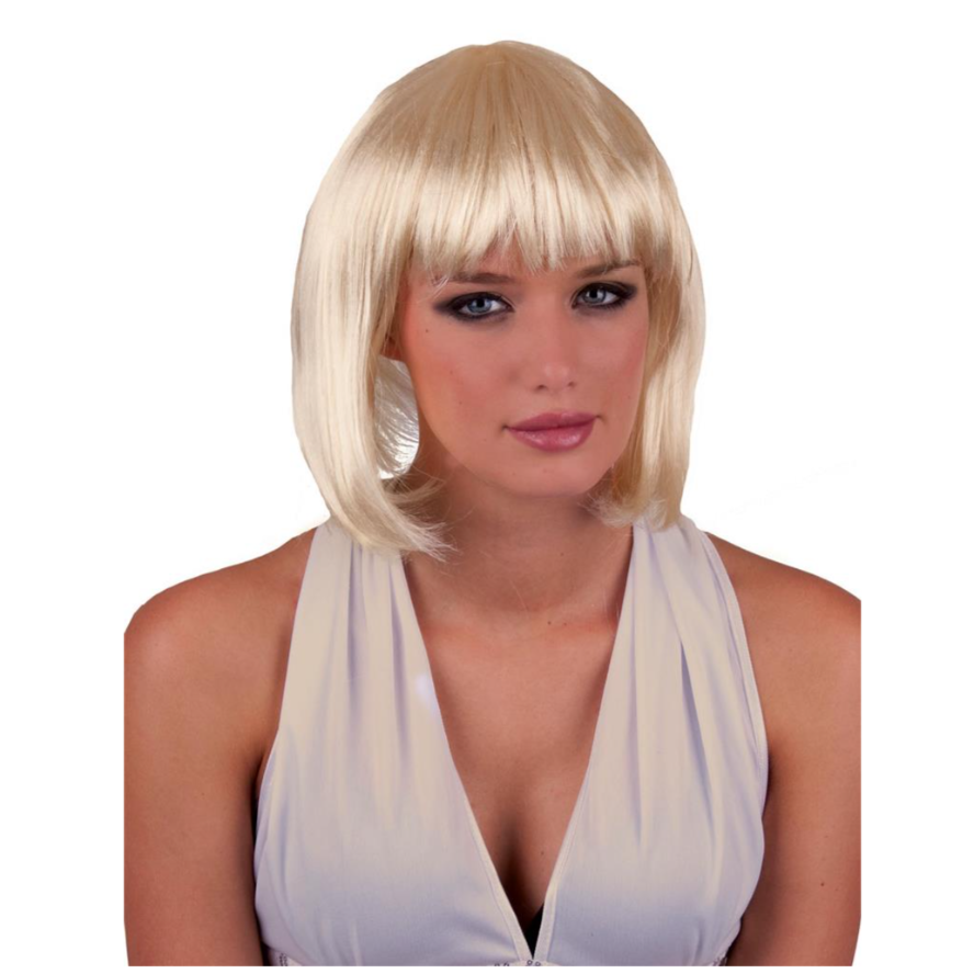 Perruque courte blonde