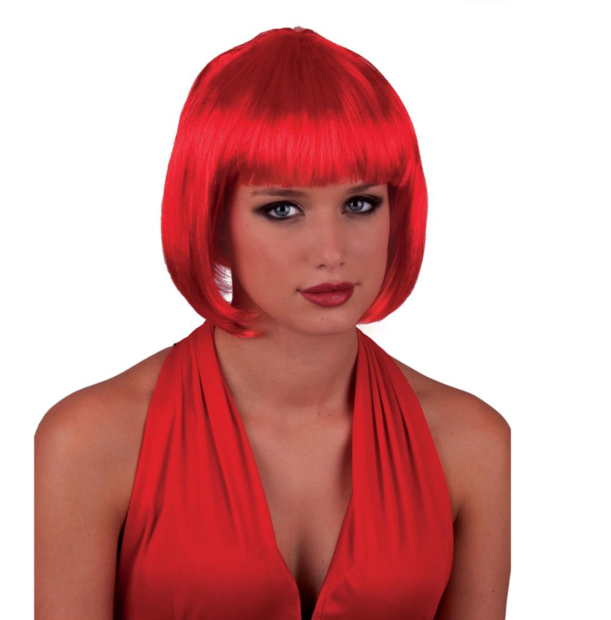 Perruque courte rouge
