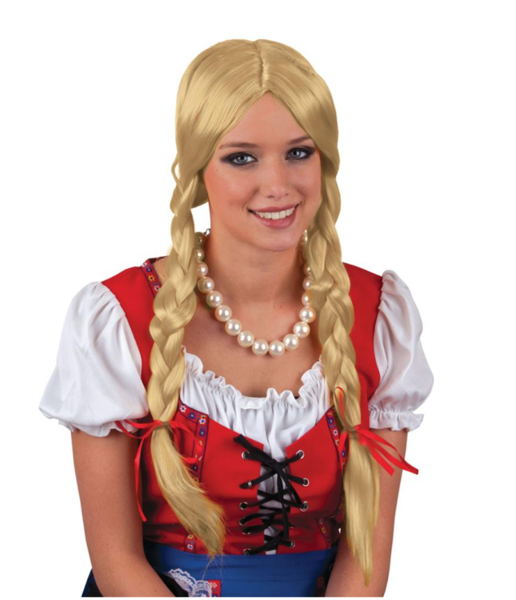 Perruque blonde avec tresse