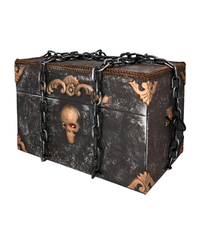 Décoration animée sonore et lumineuse Coffre de Pirate Horreur