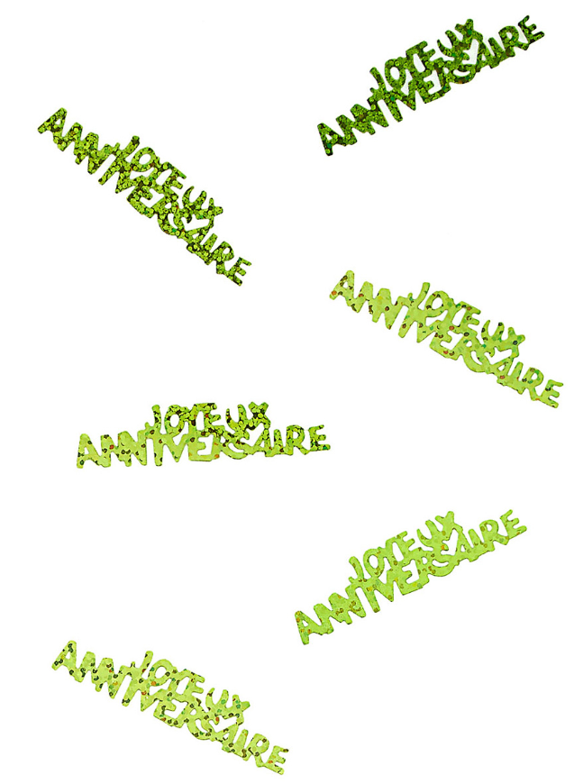Confettis Joyeux anniversaire vert