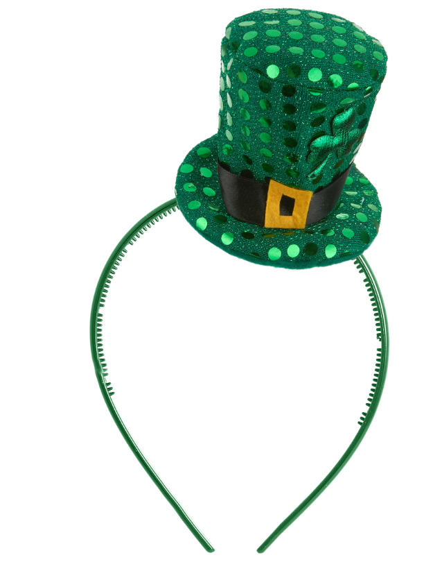 Mini chapeau haut de forme à sequins St Patrick adulte