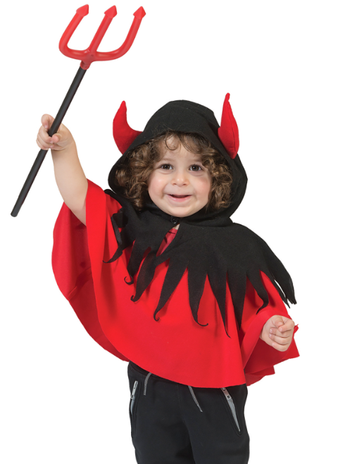 Cape de petit diable rouge et noir bébé
