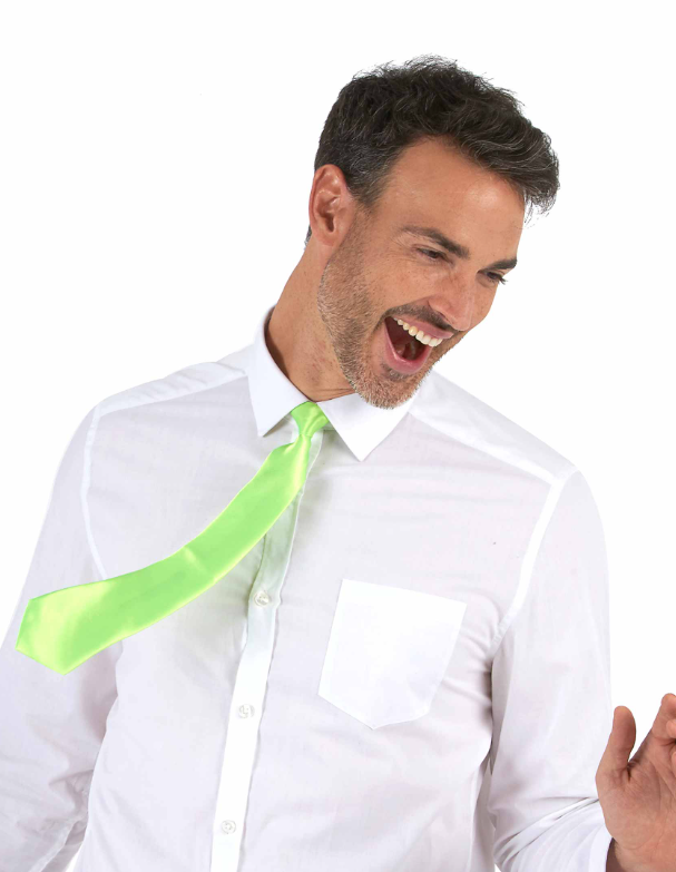 Cravate verte fluo adulte