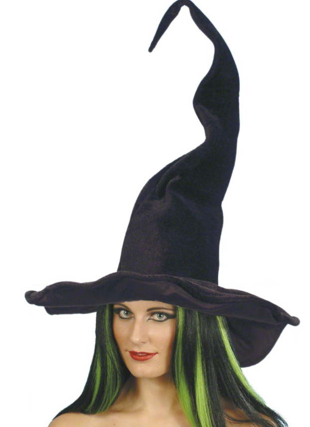 Chapeau sorcière noir velours femme Halloween