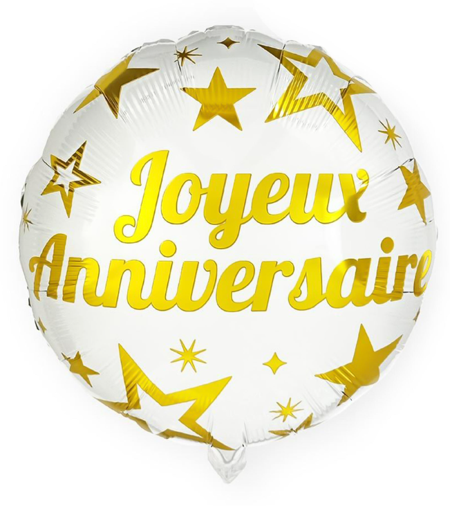 Ballon aluminium joyeux anniversaire doré 35 cm