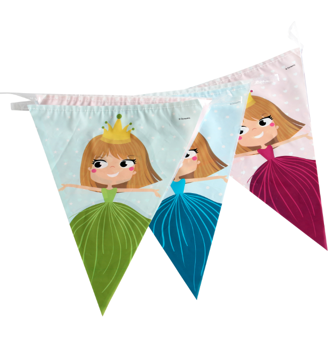Guirlande en plastique fanions princesse 270 cm
