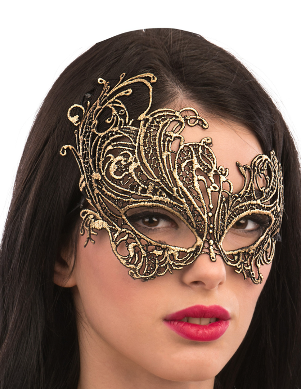 Masque or en tissu macramé adulte