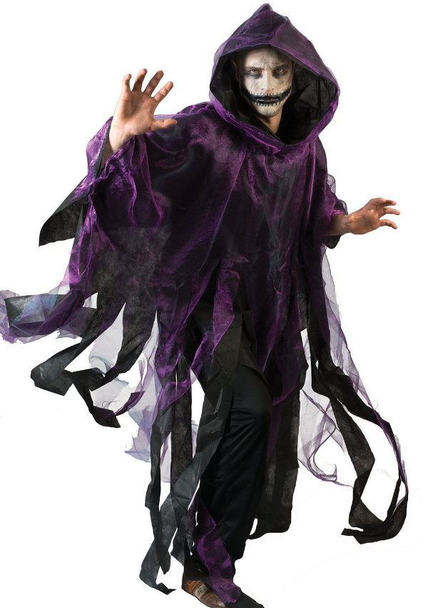 Cape violette et noire adulte Halloween