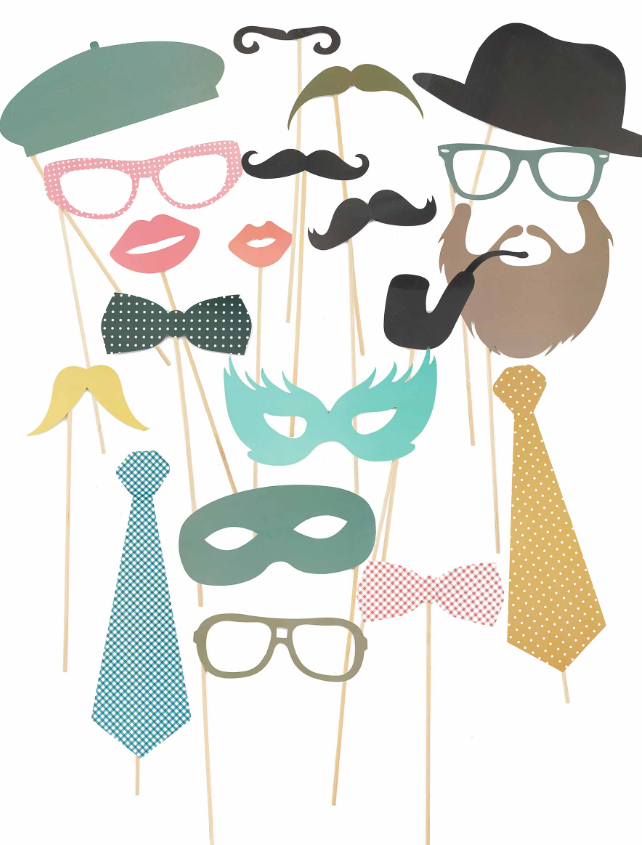 Kit photobooth rétro 20 pièces