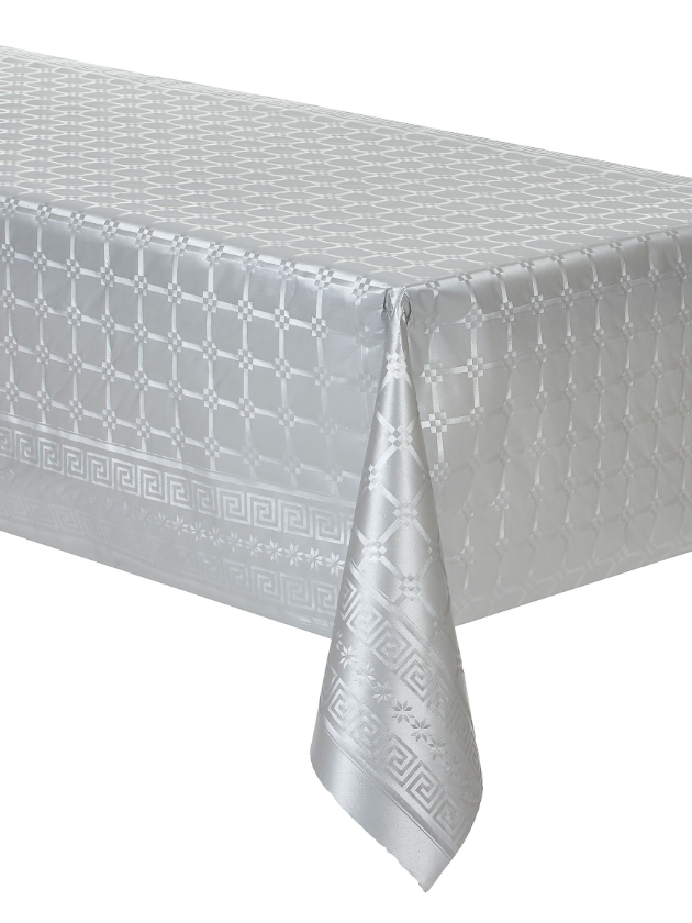 Nappe en rouleau papier damassé argenté 6 m