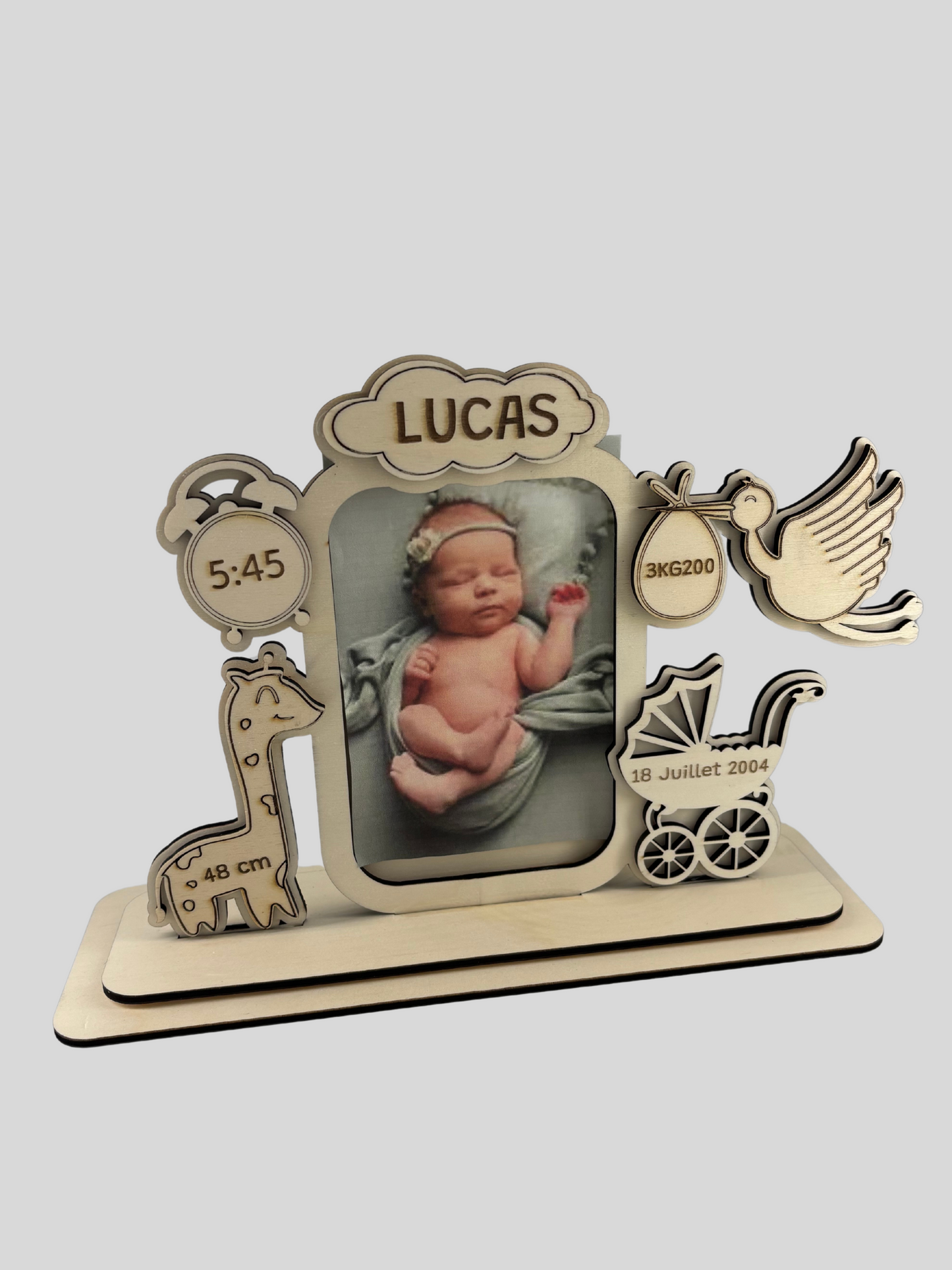 Cadre photo de naissance personnalisable
