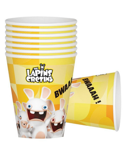 Gobelets en carton Lapins crétins™ 200 ml