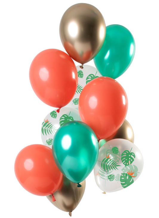 Ballons en latex Tropical métallisé 33 cm