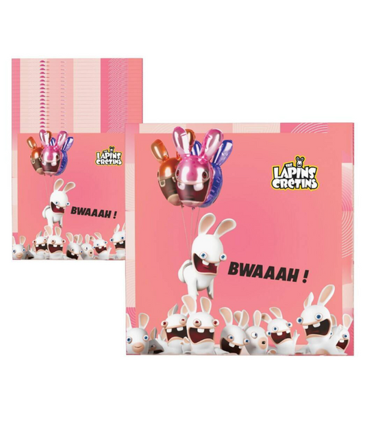 Serviettes en papier Lapins crétins™ 33 x 33 cm