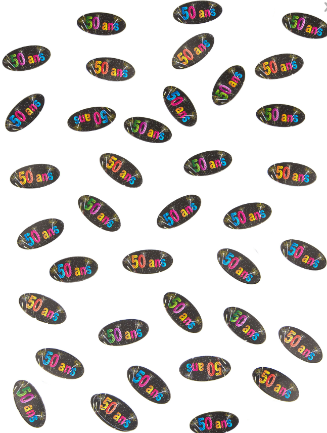 Confettis de table en papier 50 ans feux d'artifice 4 x 2 cm