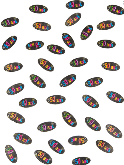 Confettis de table en papier 50 ans feux d'artifice 4 x 2 cm