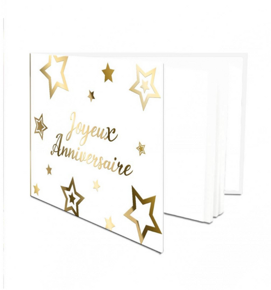 Livre d'or anniversaire doré et blanc