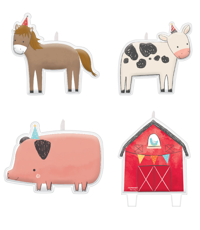Bougies figurines anniversaire à la ferme