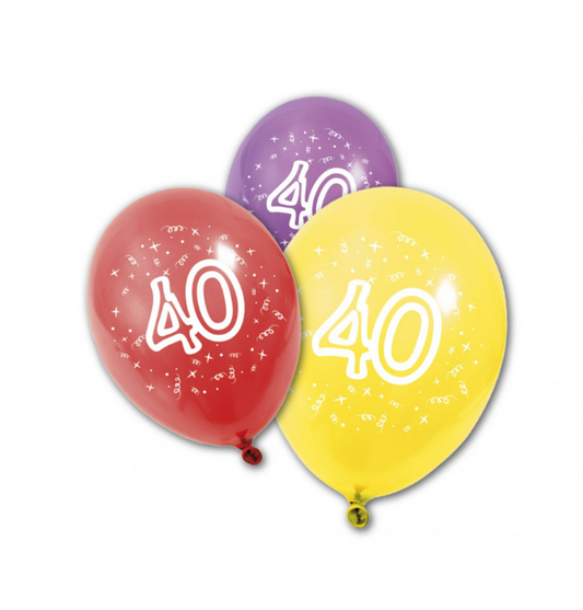Ballons en latex anniversaire 40 ans 30 cm