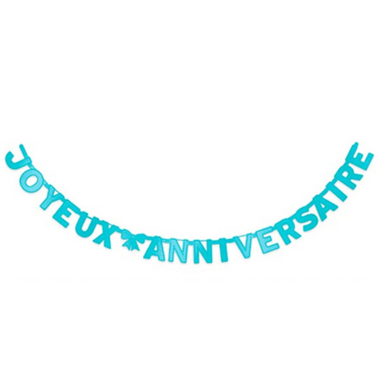 Guirlande Joyeux Anniversaire bleue 280 cm