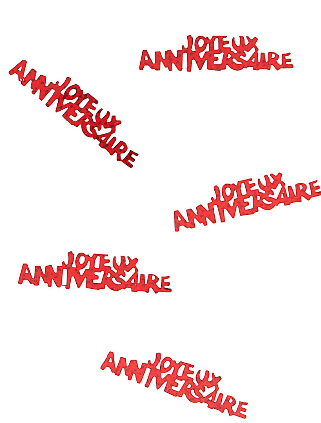 Confettis Joyeux anniversaire rouge passion