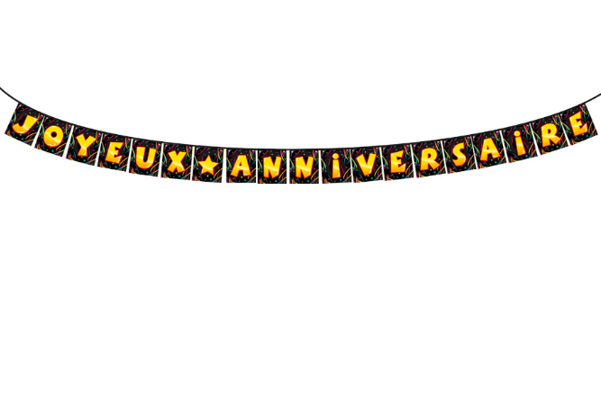 Guirlande fanions joyeux anniversaire 4 m
