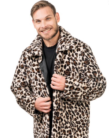 Manteau en fausse fourrure léopard adulte