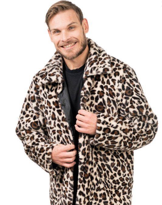 Manteau en fausse fourrure léopard adulte