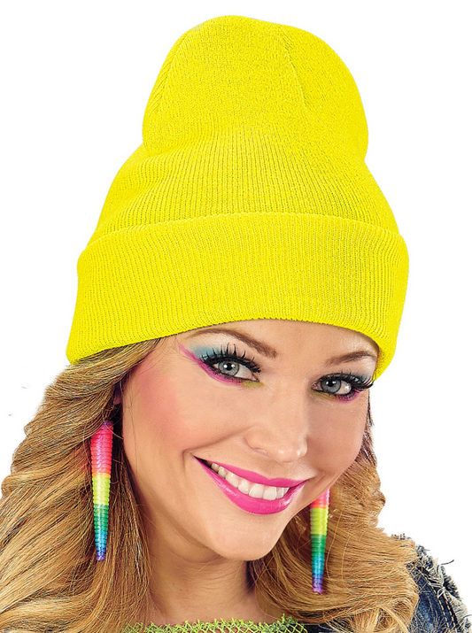 Bonnet jaune fluo adulte
