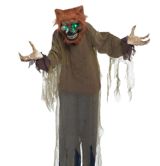 Décoration animée sonore et lumineuse Méchant loup 160 cm