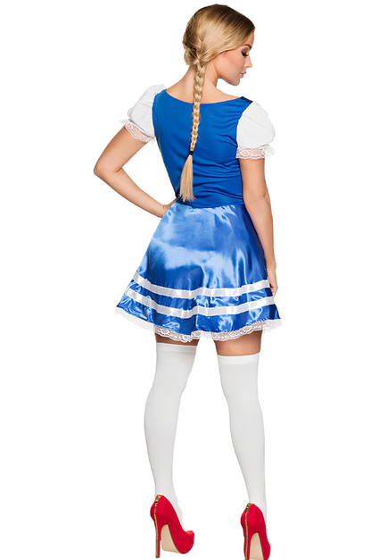 Déguisement Bavaroise courte bleue femme