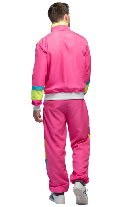Déguisement Jogging Rétro Rose Fluo Homme