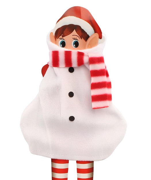 Déguisement bonhomme de neige pour poupée lutin farceur