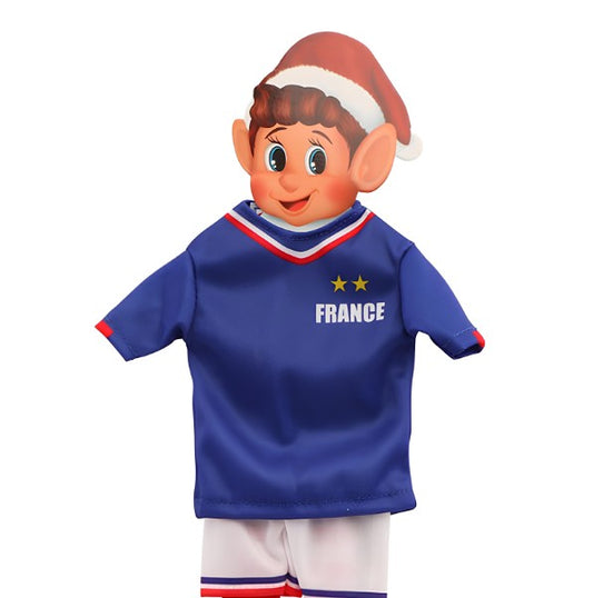 Déguisement footballeur équipe de France pour poupée lutin farceur