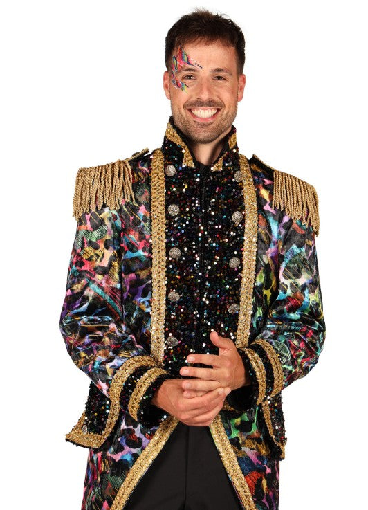 Veste de carnaval homme haut de gamme couleurs fluo