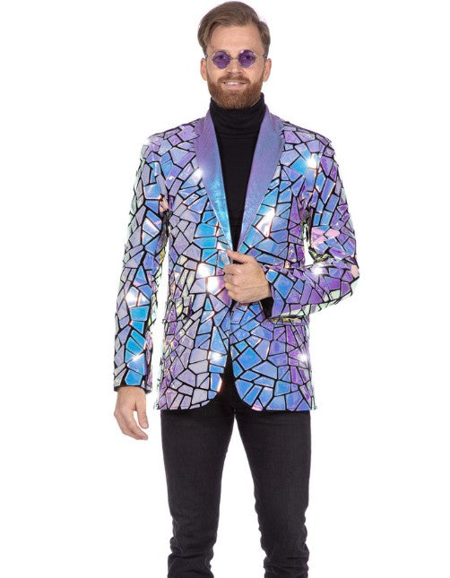 Veste à facettes holographiques luxe homme