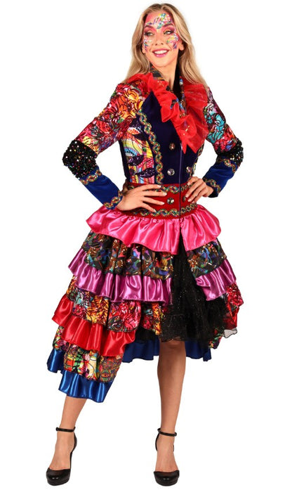 Veste de carnaval femme style Fiesta Carnavale multicolore haut de gamme