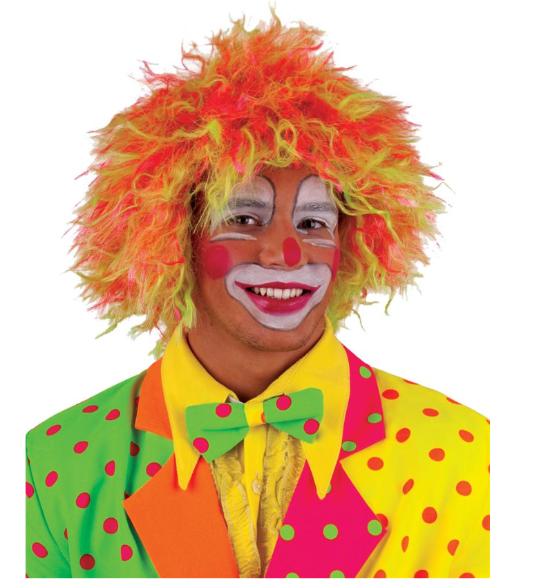 Perruque clown fluo