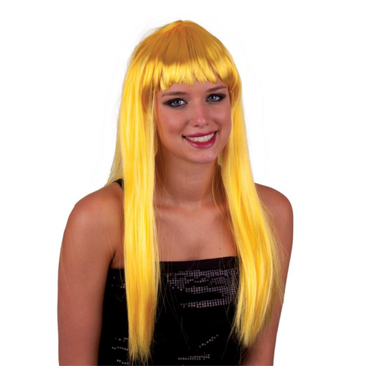 Longue perruque jaune