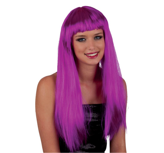 Longue perruque violet