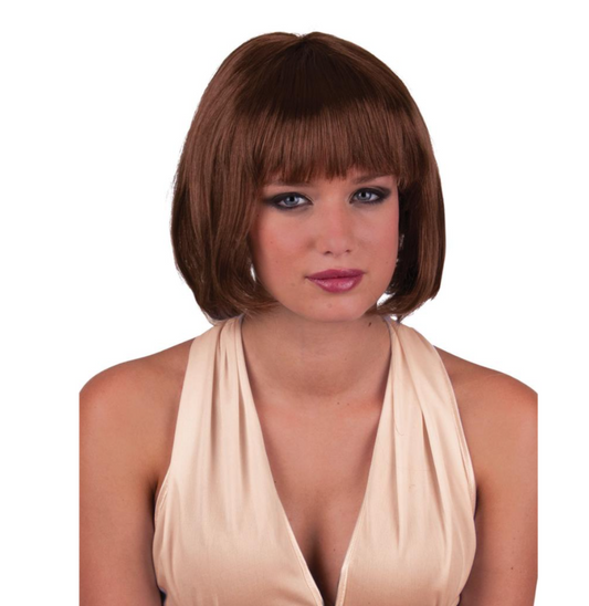 Perruque courte brune