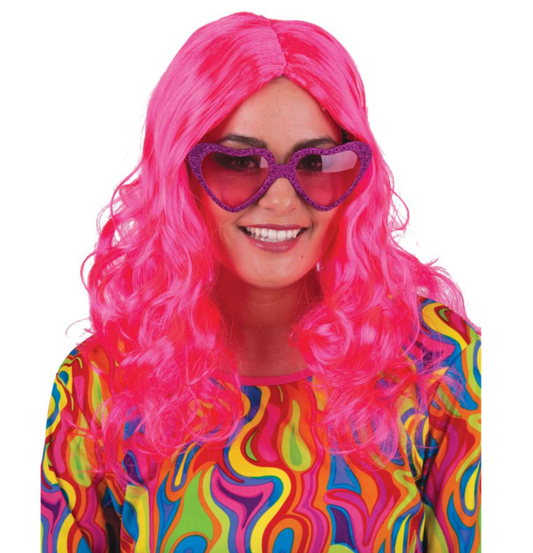 Perruque rose longue