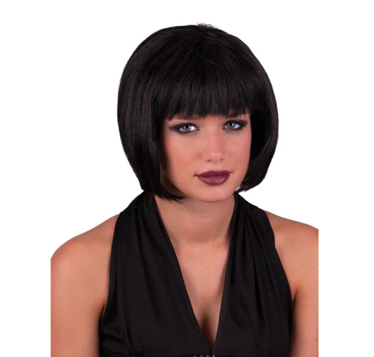 Perruque noire courte