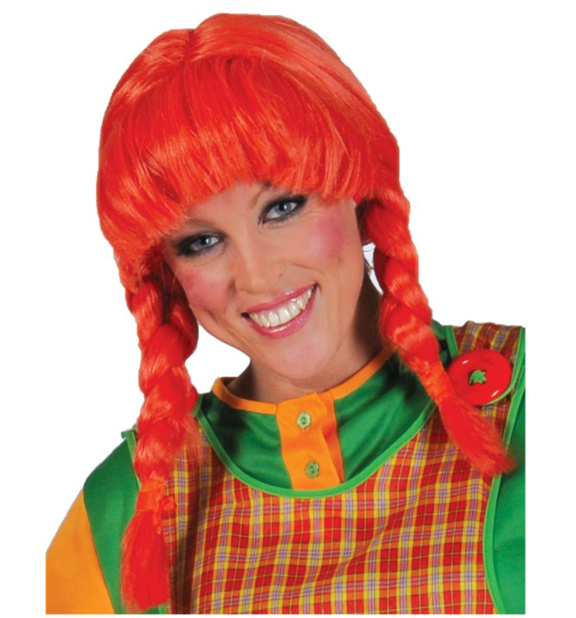 Perruque orange tresse