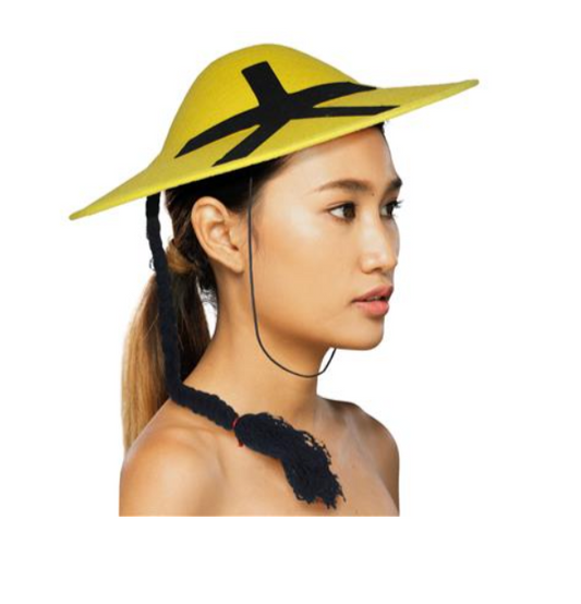 Chapeau chinois avec tresses